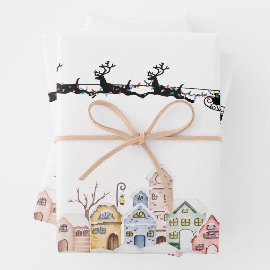 Vrolijk kerstfeest inpakpapier vel (In situ)