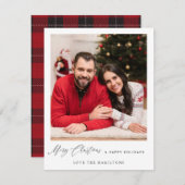 Vrolijk Kerstfeest Instant Foto - w Plaid (Voorkant / Achterkant)