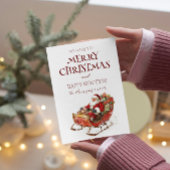 Vrolijk kerstfeest is gelukkig nieuwjaar kerstman feestdagenkaart