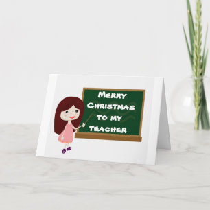 "VROLIJK KERSTFEEST IS GEWENST" AAN VROUW TEACHER FEESTDAGEN KAART