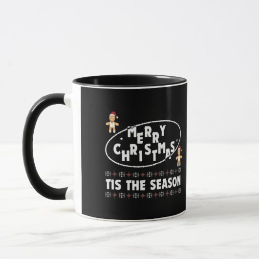 "Vrolijk kerstfeest is het feestelijke seizoensont Mok (Links)