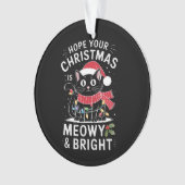 Vrolijk Kerstfeest is Poes en Helder Kat Kerstmis Ornament (voorkant)