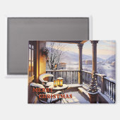 Vrolijk Kerstfeest Italiaanse Balkonmagneet Magneet (Voorkant / Achterkant)