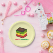 Vrolijk kerstfeest Italiaanse regenboogzeven Layer Papieren Bordje (Feest)