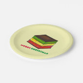 Vrolijk kerstfeest Italiaanse regenboogzeven Layer Papieren Bordje (Gekanteld)