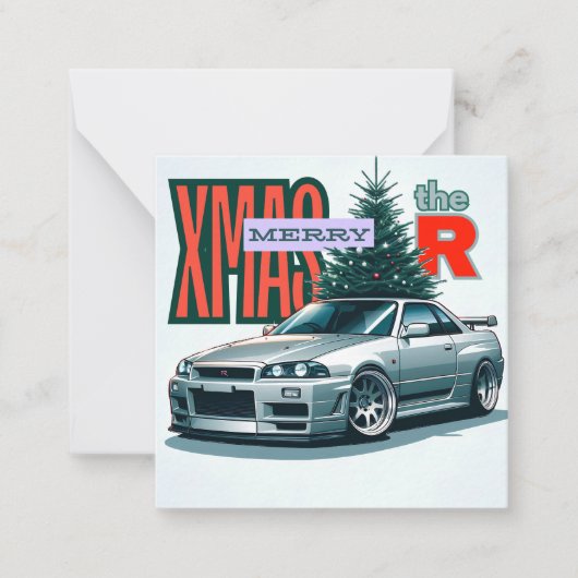 Vrolijk Kerstfeest (JDM Legends) Notitiekaartje (Voorkant)