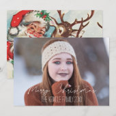 Vrolijk kerstfeest, je  fotokerstman terug feestdagenkaart (Voorkant / Achterkant)