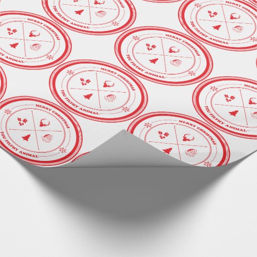 Vrolijk kerstfeest je vederlijk dier cadeaupapier (Hoek)