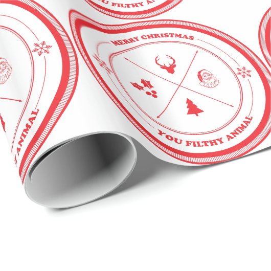 Vrolijk kerstfeest je vederlijk dier cadeaupapier (Rol Hoek)