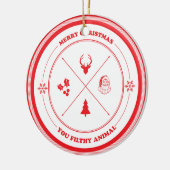Vrolijk kerstfeest je vederlijk dier keramisch ornament (Links)