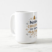 Vrolijk kerstfeest je vederlijk dier koffiemok (Voorkant links)