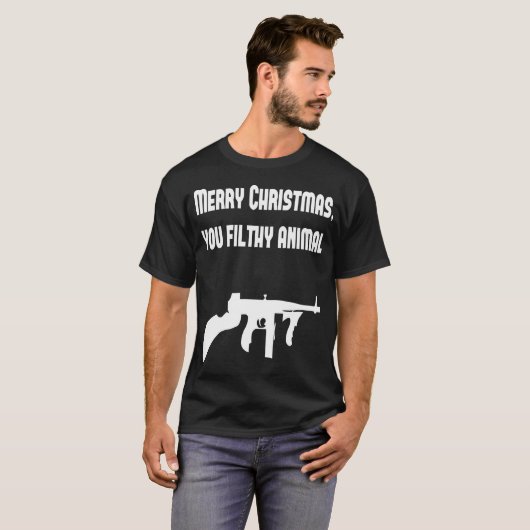 Vrolijk kerstfeest je vederlijk dier t-shirt (Voorkant volledig)