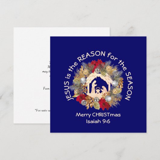 Vrolijk kerstfeest JESUS is de reden Christelijk Feestdagenkaart (Voorkant / Achterkant)