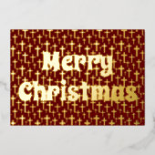 Vrolijk kerstfeest Jezus kruisretro regale bogundi Folie Feestdagenkaart (Voorkant)