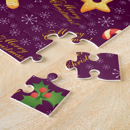 Vrolijk kerstfeest Jigzaag Puzzle Legpuzzel (Zijkant)