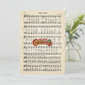 Vrolijk kerstfeest, Jingle Bells,  muziekbladen Feestdagenkaart