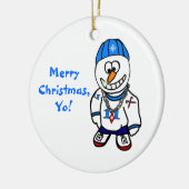 Vrolijk kerstfeest, joh! HipHop Rapper Snowman Keramisch Ornament (Links)