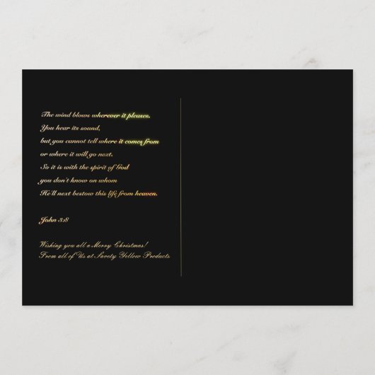Vrolijk kerstfeest John 3:8 Bijbelverse Briefkaart (Achterkant)