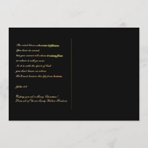 Vrolijk kerstfeest John 3:8 Bijbelverse Briefkaart
