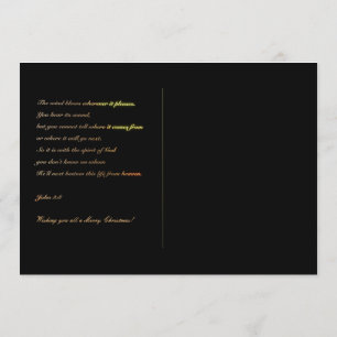 Vrolijk kerstfeest John 3:8 Bijbelverse Briefkaart