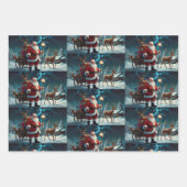 Vrolijk kerstfeest Jolly feestelijk inpakpapier Vel (Voorkant 3)