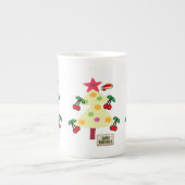 Vrolijk kerstfeest, jolly Holiday Cherries Porselein Kop (Voorkant)