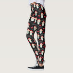 Vrolijk kerstfeest Jolly Santa Claus Leggings<br><div class="desc">Dit is een leuk paar leggings om deze kerst te draag Het ontwerp biedt alleen de kerstman en is voorzien van bogen en sneeuwvlokken op de zwarte achtergrond.</div>