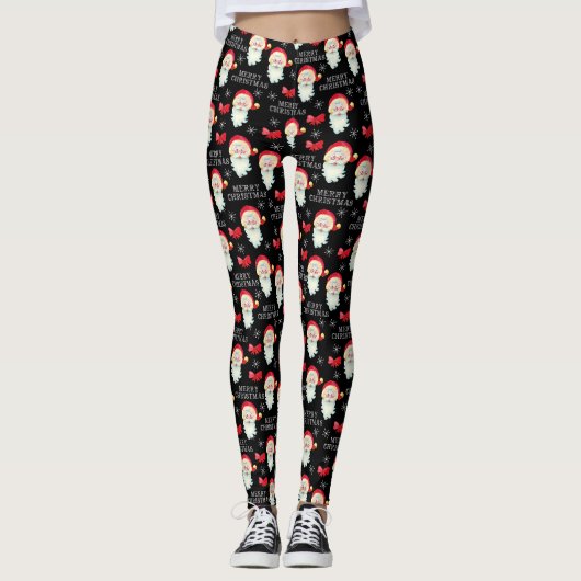 Vrolijk kerstfeest Jolly Santa Claus Leggings (Voorkant)