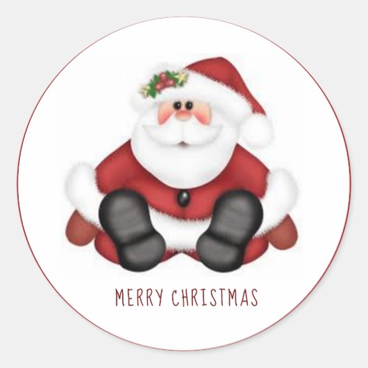 Vrolijk kerstfeest Jolly Santa Claus Ronde Sticker (Voorkant)