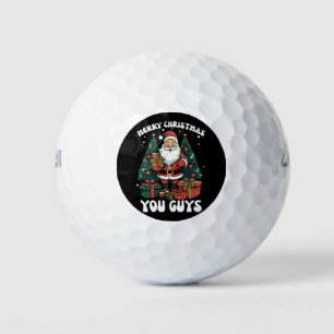 Vrolijk kerstfeest jongens Kerstman Golfballen