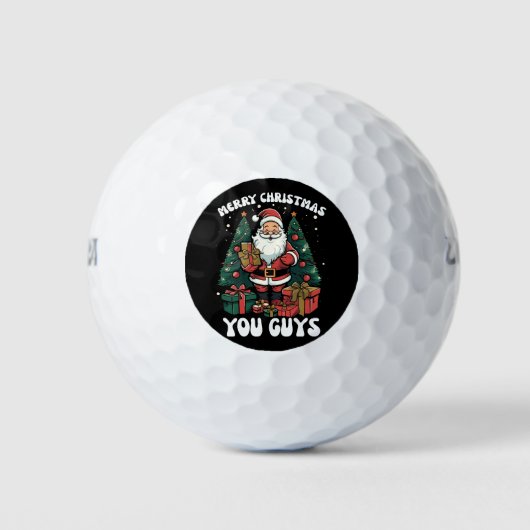 Vrolijk kerstfeest jongens Kerstman Golfballen (Voorkant)