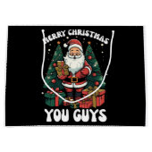 Vrolijk kerstfeest jongens Kerstman Groot Cadeauzakje (Voorkant)