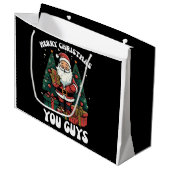 Vrolijk kerstfeest jongens Kerstman Groot Cadeauzakje (Voorkant Gekanteld)