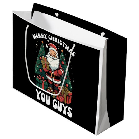 Vrolijk kerstfeest jongens Kerstman Groot Cadeauzakje (Voorkant Gekanteld)