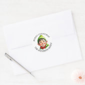 vrolijk kerstfeest |  jongetje Elf Ronde Sticker (Envelop)