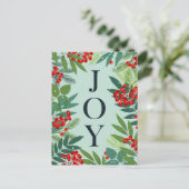 Vrolijk Kerstfeest JOY Corporate Groet Vakantie Briefkaart (Staand voorkant)