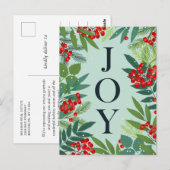 Vrolijk Kerstfeest JOY Corporate Groet Vakantie Briefkaart (Voorkant / Achterkant)
