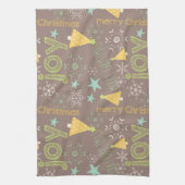 Vrolijk kerstfeest, Joy, kerstbomen Keuken Theedoek (Verticaal)