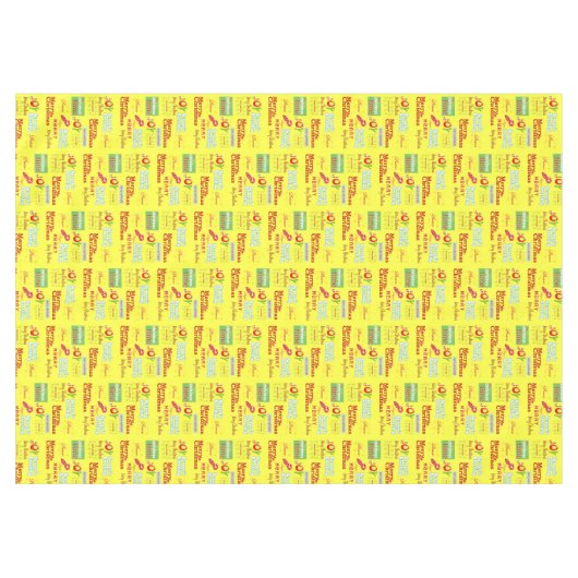 Vrolijk Kerstfeest, Joy, Seizoenen, Geel Tafelkleed (Voorkant (Horizontaal))