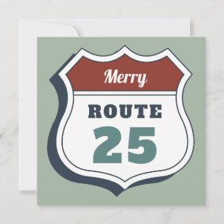 vrolijk kerstfeest juli route 25 bord reizen vinta kaart