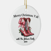 Vrolijk kerstfeest, jullie allemaal keramisch ornament (Rechts)