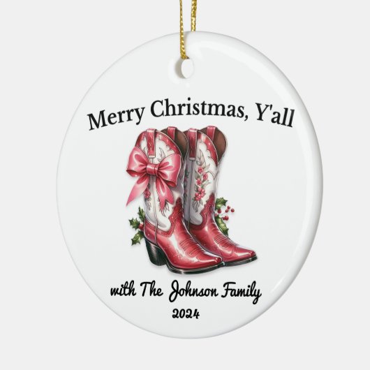 Vrolijk kerstfeest, jullie allemaal keramisch ornament (Links)