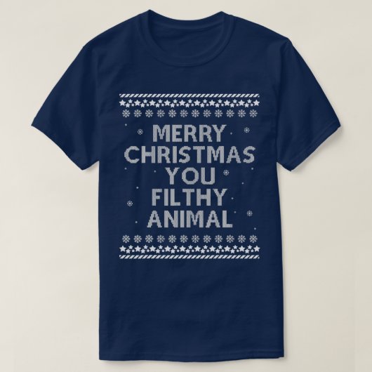 Vrolijk kerstfeest jullie Filthy Animal Funny Holi T-shirt (Design voorkant)