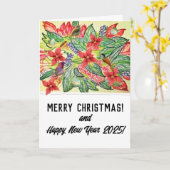 Vrolijk kerstfeest! kaart (Gele Bloem)