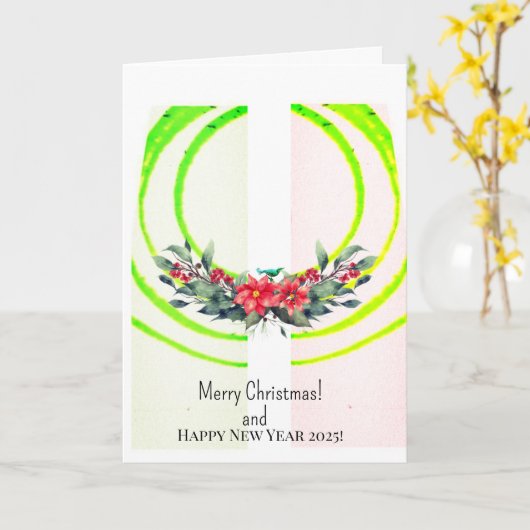 vrolijk kerstfeest! Kaart (Gele Bloem)