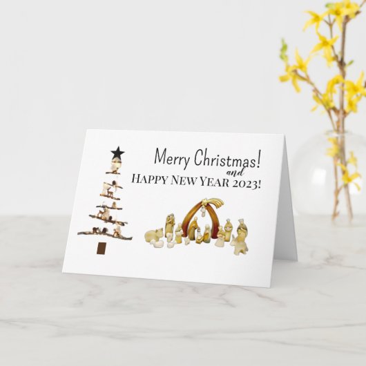 vrolijk kerstfeest! Kaart (Gele Bloem)