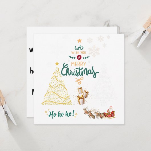 Vrolijk kerstfeest kaart (Voorkant / Achterkant in situ)