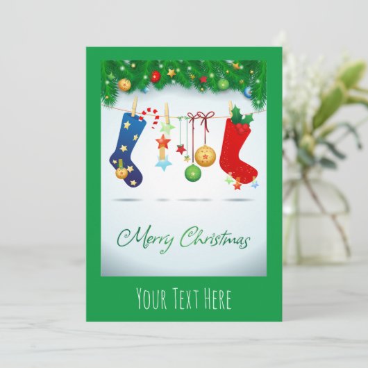 Vrolijk kerstfeest kaart (Staand voorkant)