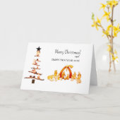 vrolijk kerstfeest! Kaart (Gele Bloem)