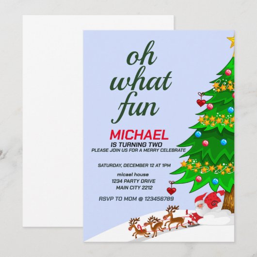 Vrolijk kerstfeest kaart (Voorkant / Achterkant)